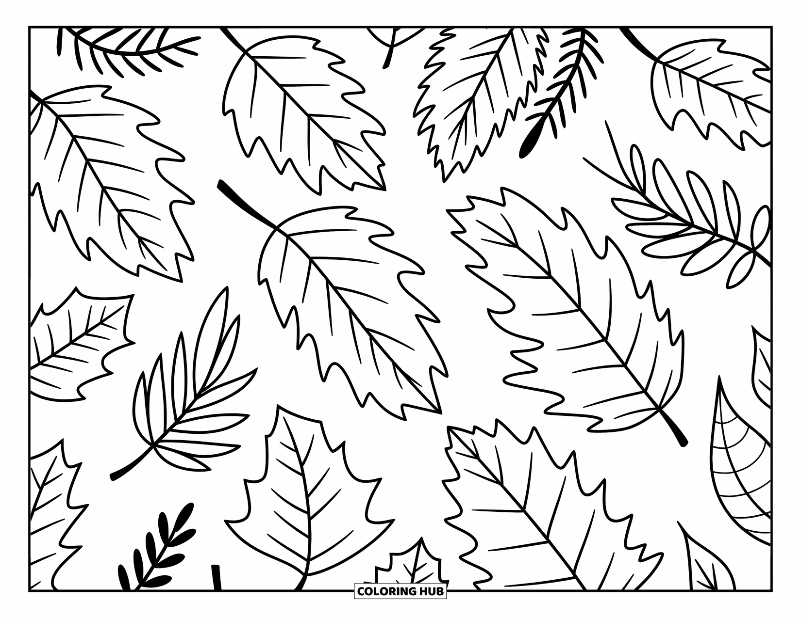 Coloriage d'automne pour enfants : Des feuilles d'automne tourbillonnantes dansent doucement dans l'air