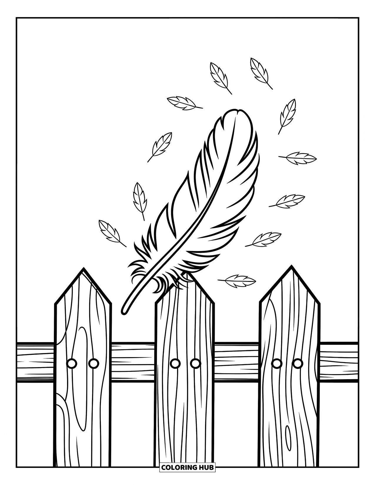 Coloriage d'automne pour enfants : Deux écureuils vifs courent autour d'une grosse souche d'arbre avec des motifs d'écorce ludiques