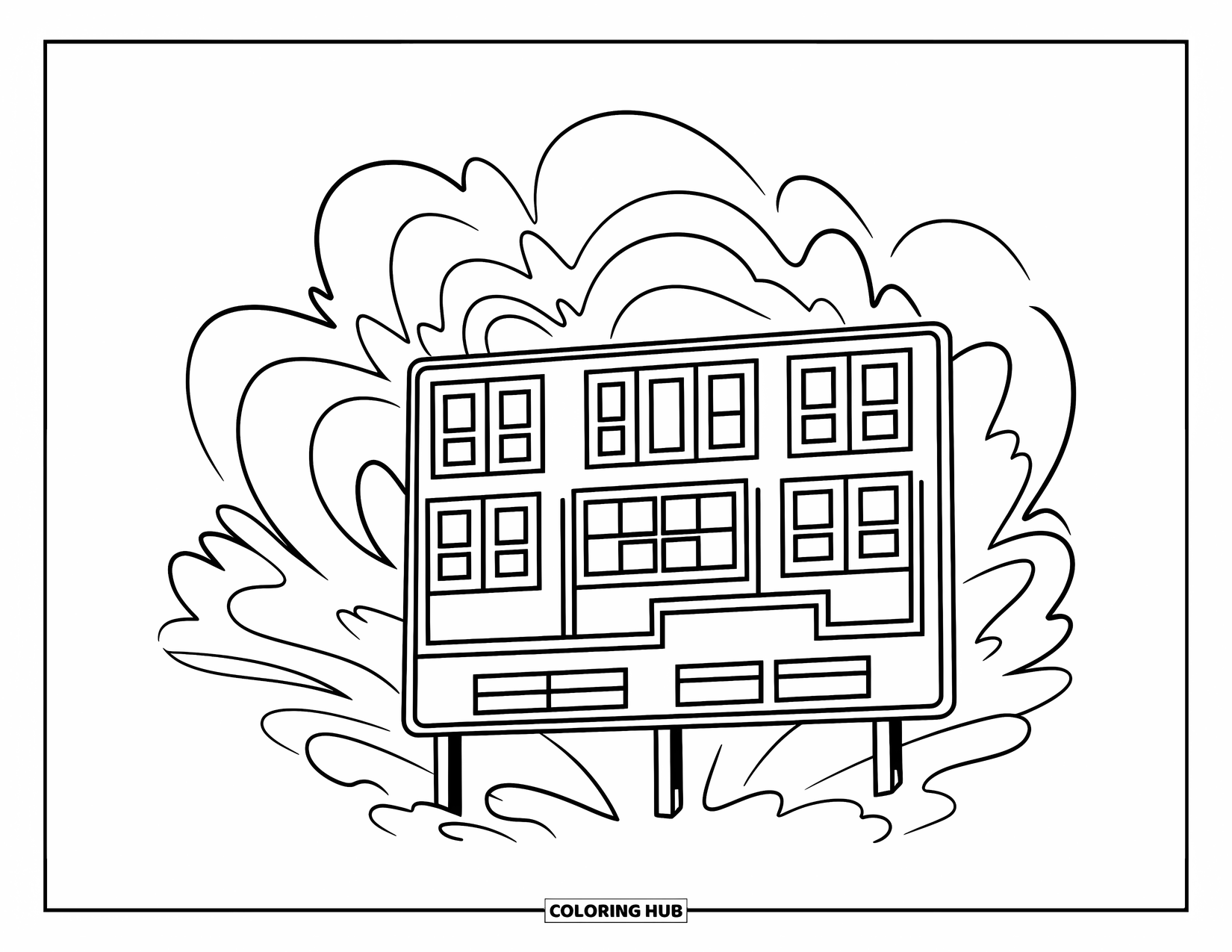 Desen de colorat cu baseball pentru copii: Un prim-plan al unui mâner de bâtă de baseball cu modele distractive, învârtite