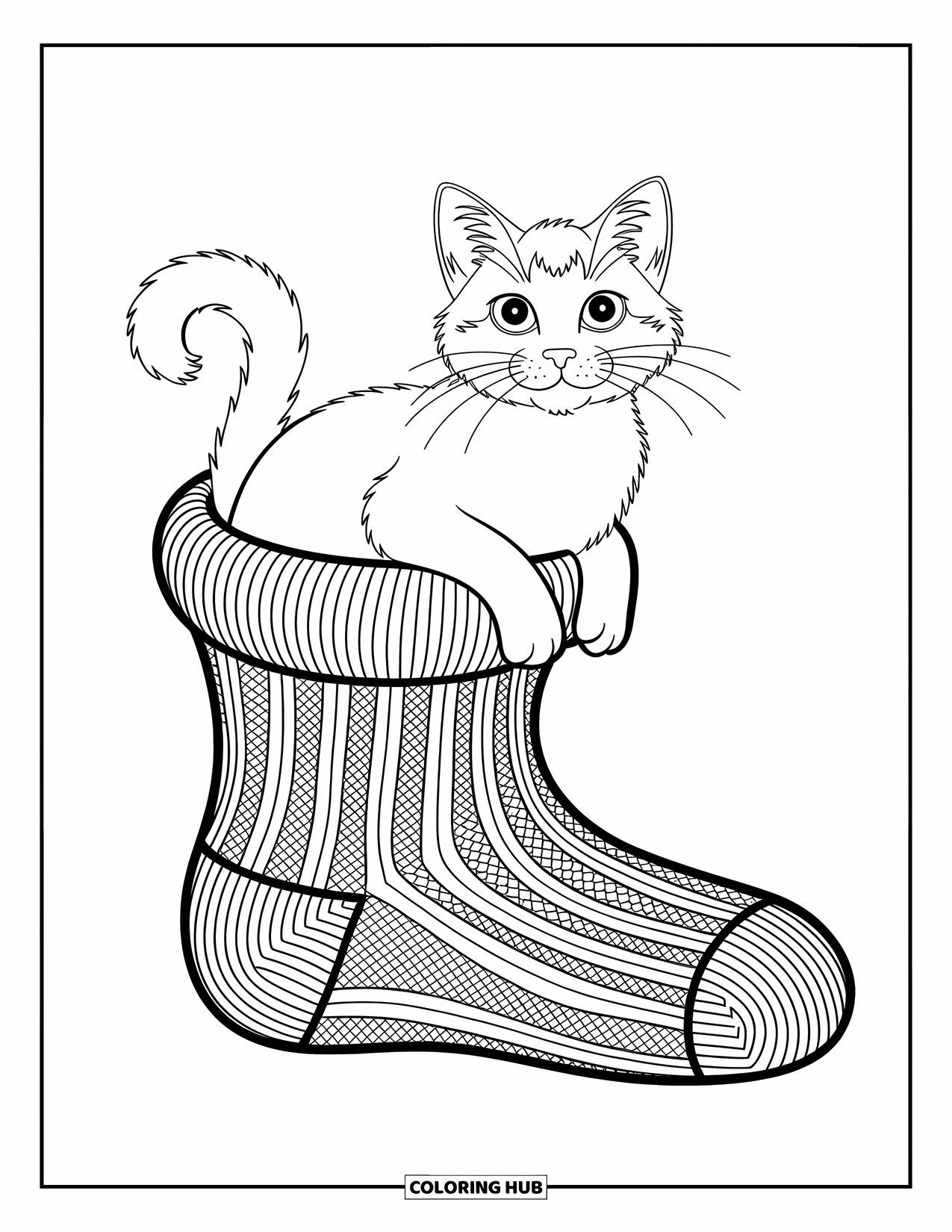 Dibujo de gato para colorear para niños: Tres gatitos encantadores posan juntos, sus expresiones capturan la dulce inocencia y la curiosidad