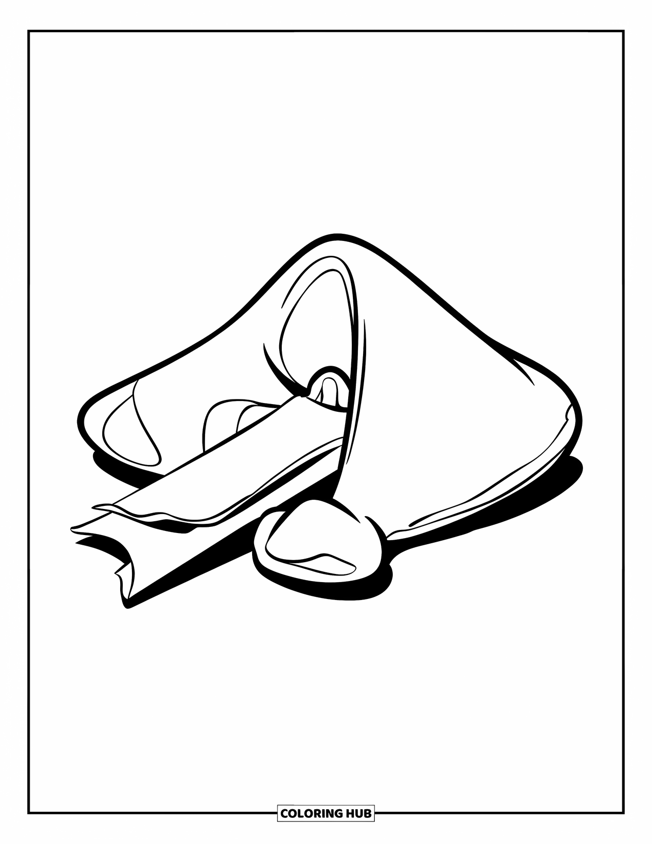 Dessert Kleurplaat voor Kinderen: Een open gelukskoekje met een bericht piept eruit op een witte achtergrond