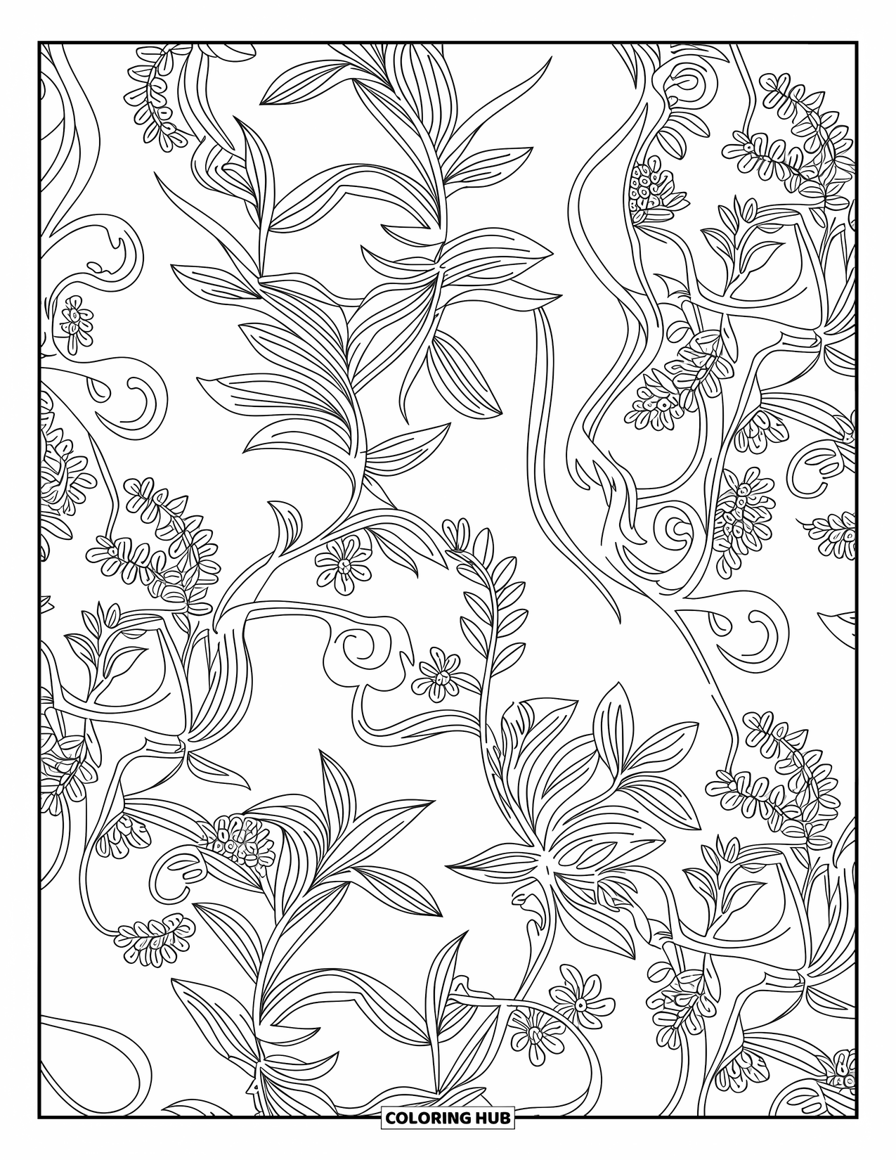 Fisch Ausmalbild für Erwachsene: Eine detailreiche Illustration voller eleganter, wirbelnder Designs