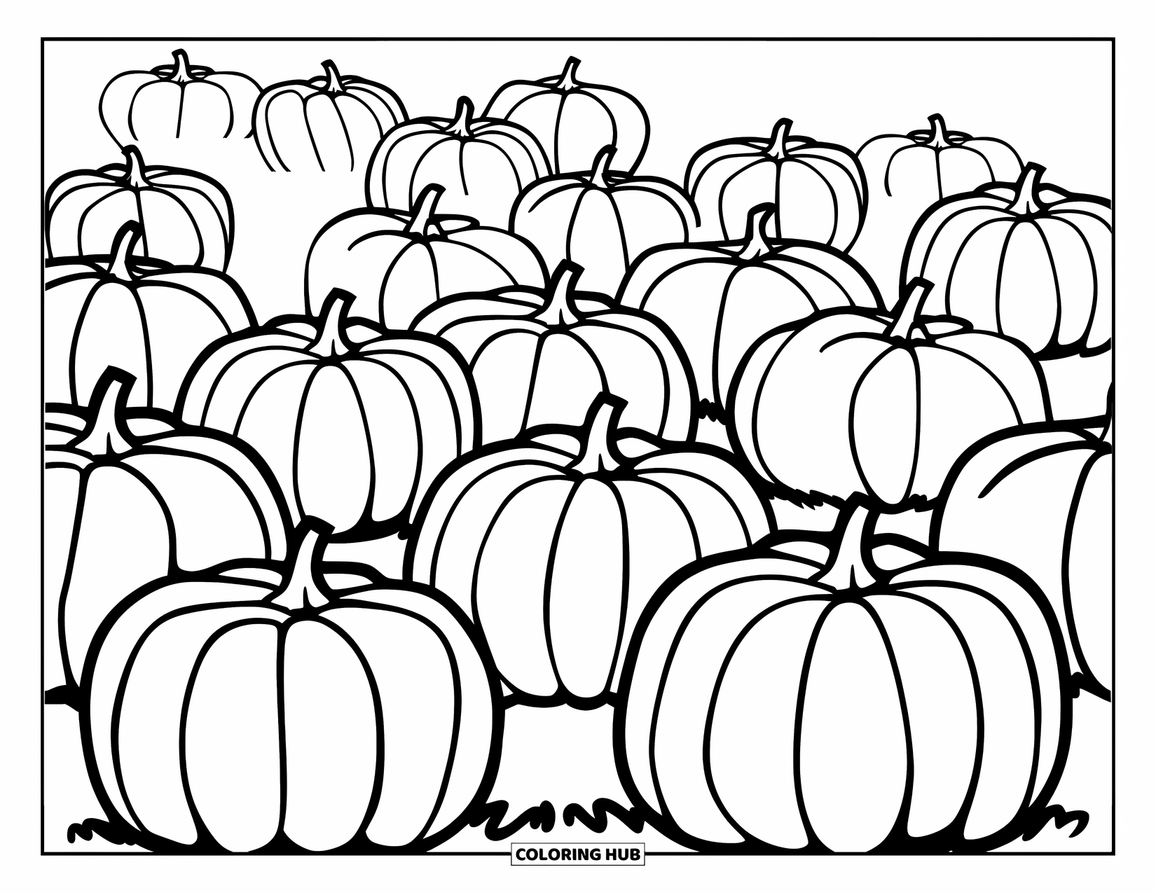 Kolorowanka na Halloween dla dzieci: Zamek z okazałym wejściem stoi na wzgórzu, a jego sylwetka rzuca długie cienie