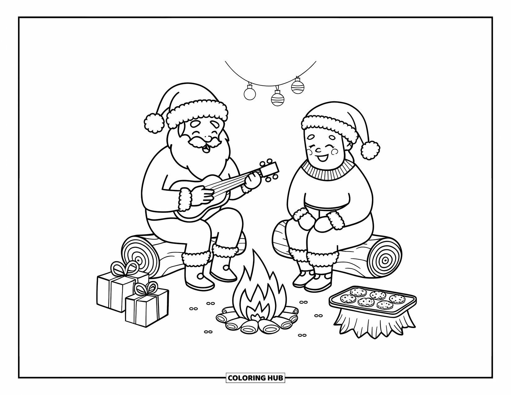 Kolorowanka z Mikołajem dla dorosłych: Mikołaj i Pani Mikołajowa