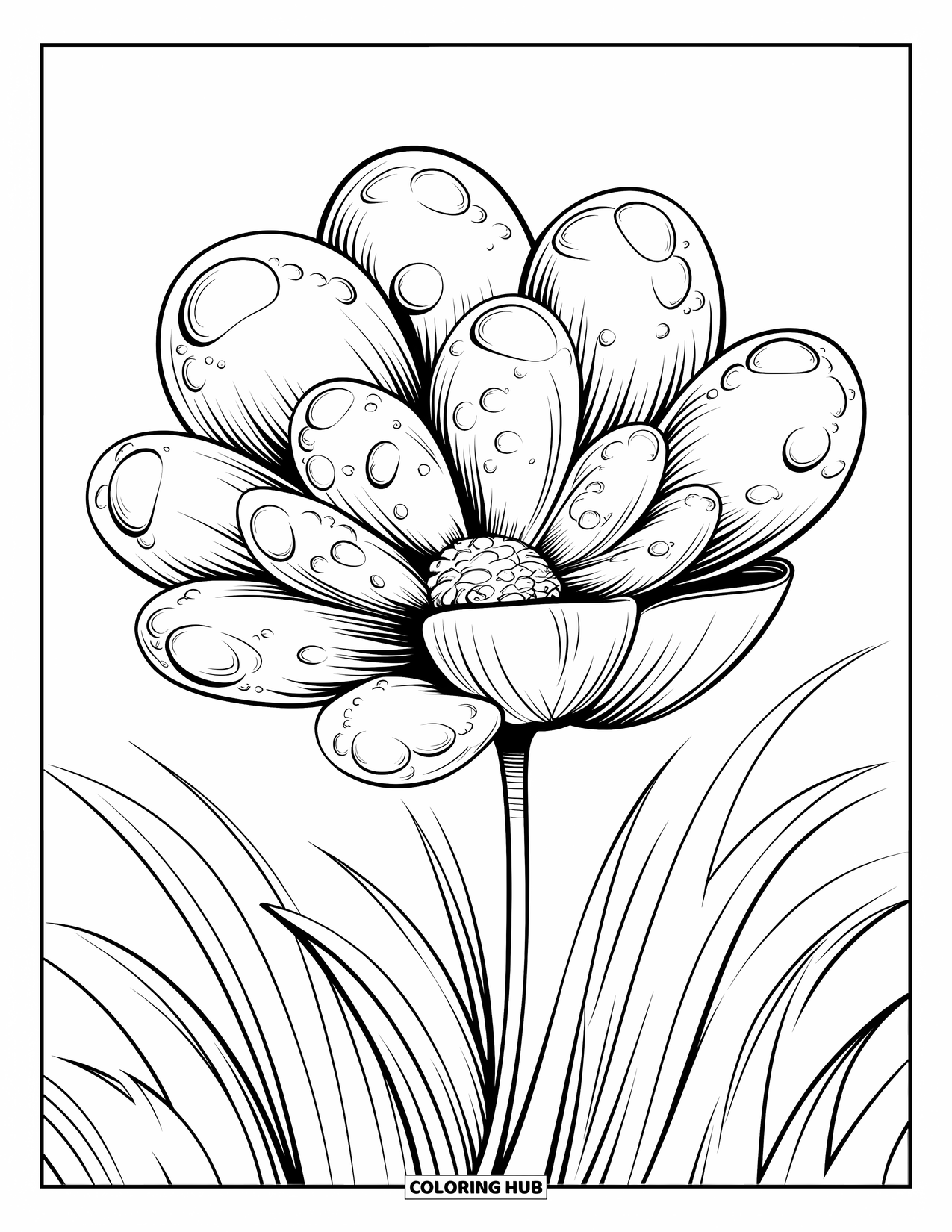 Bubble Coloring Page for Adults: Bubbles rise from coral and sea life in a peaceful underwater reef