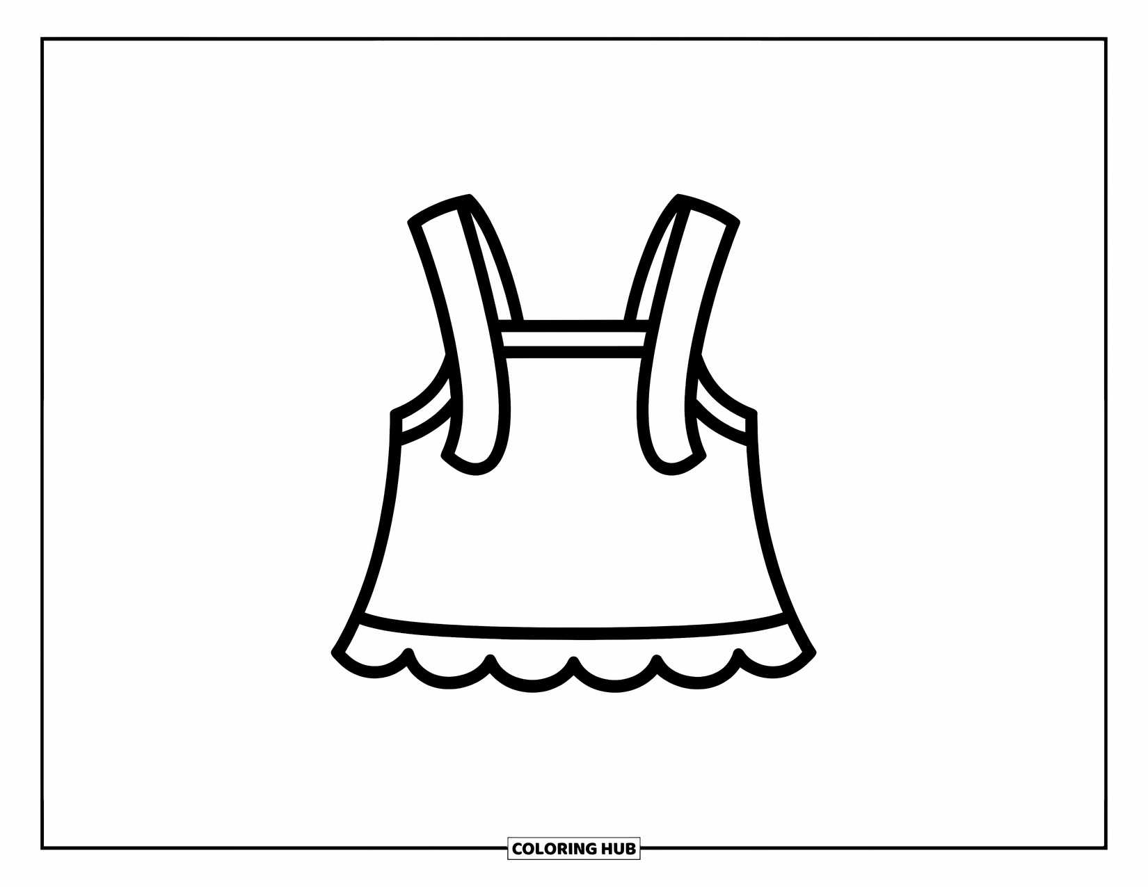 Clothes Coloring Page for Kids: Frilly tank top with simple bold outlines