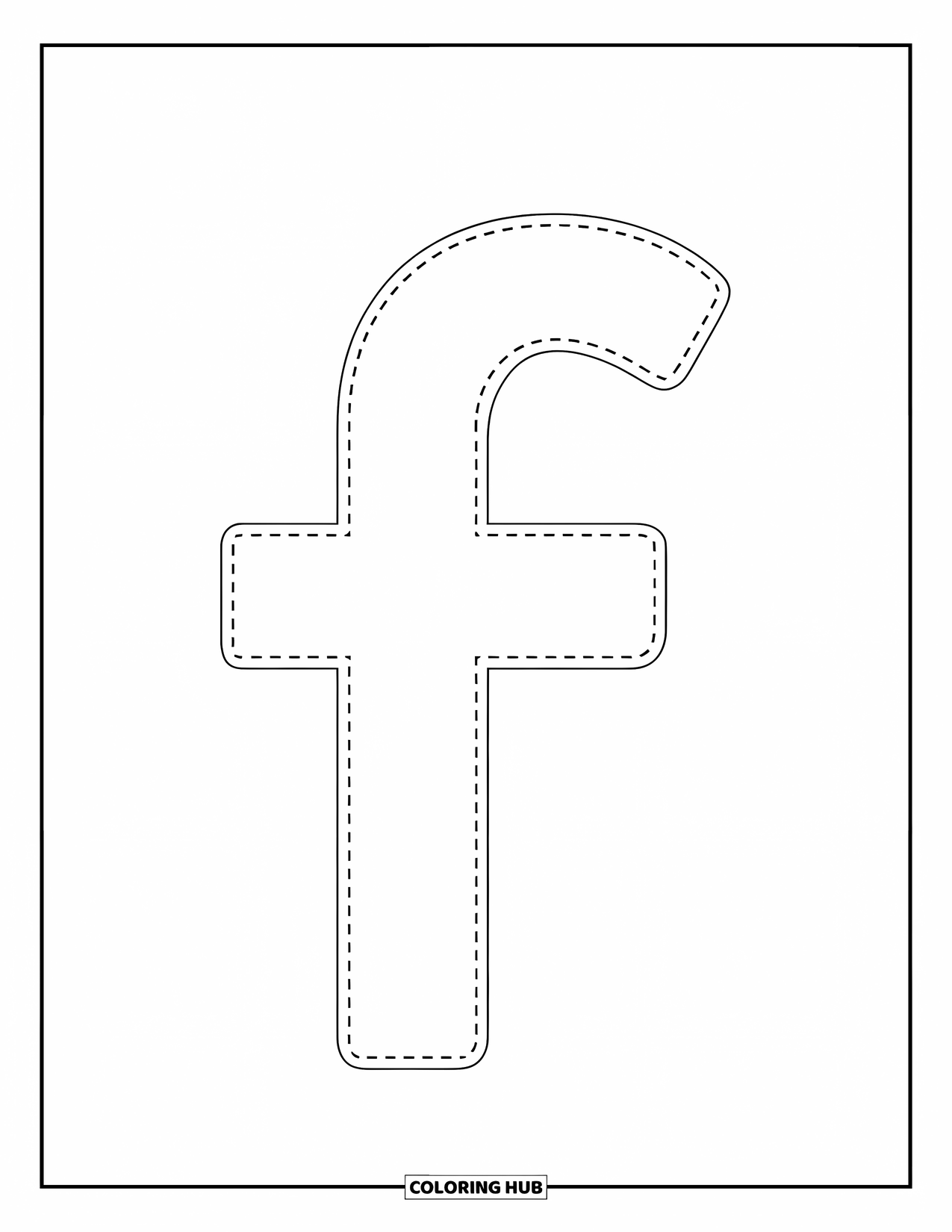 Letter F Coloring Page for Kids: Dotted uppercase F for preschoolers to trace with ease