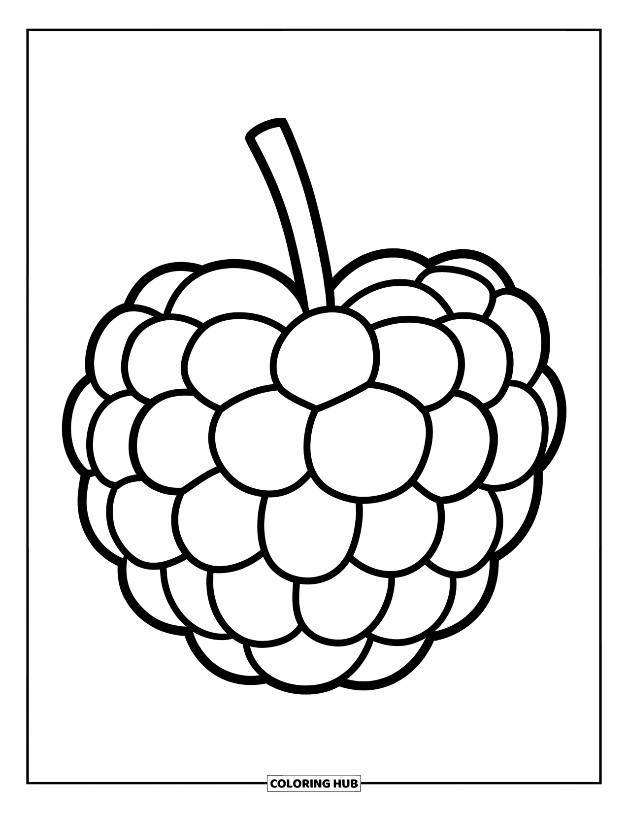 Berry Coloring Page for Kids: Happy little blackberry with smooth, playful shapes