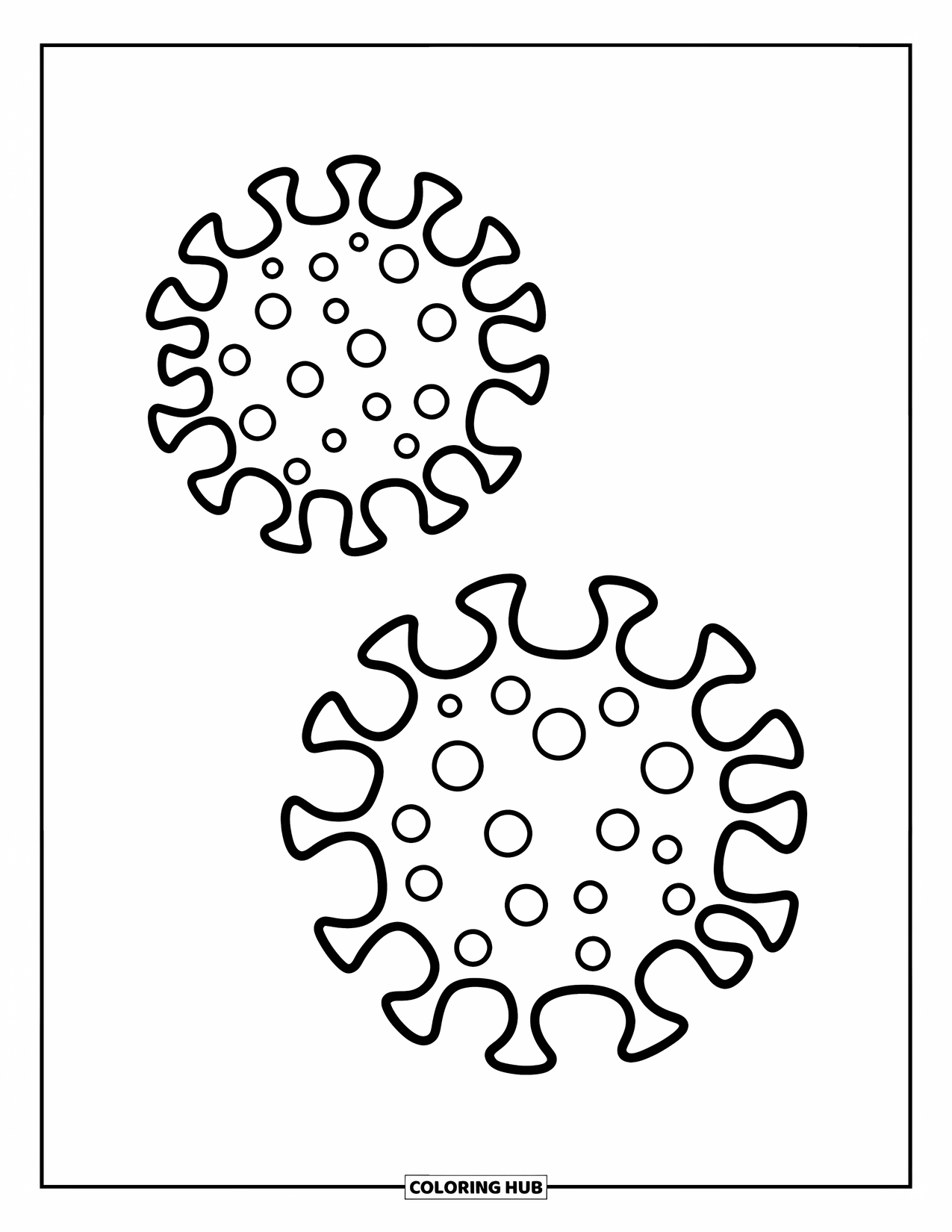 Germ Coloring Page for Kids: Two large rod-shaped germs with smooth edges