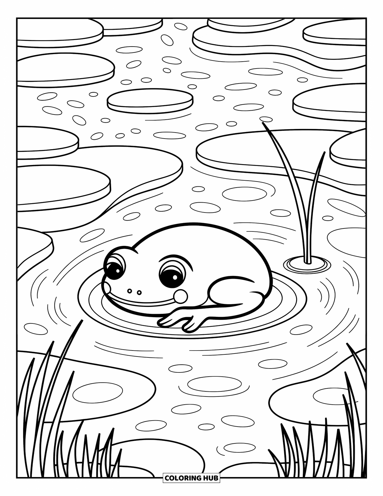 Hibernating Animals Coloring Page for Adults: A dormouse naps cozily inside a leafy teacup tucked in a woodland log